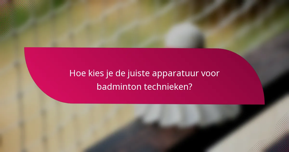 Hoe kies je de juiste apparatuur voor badminton technieken?