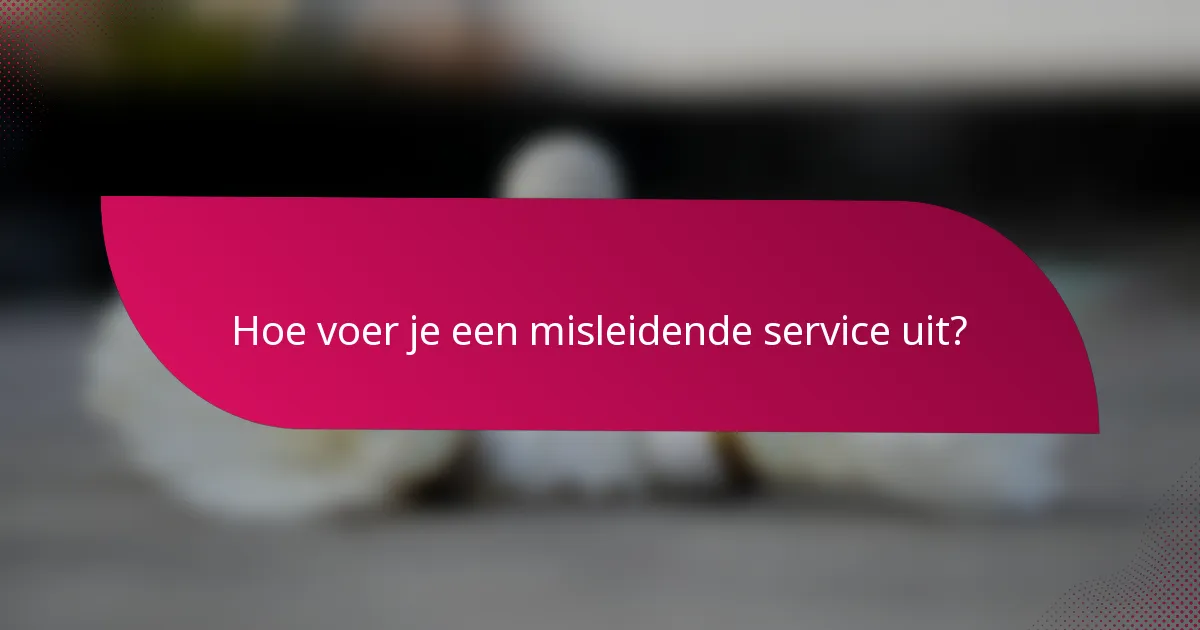 Hoe voer je een misleidende service uit?